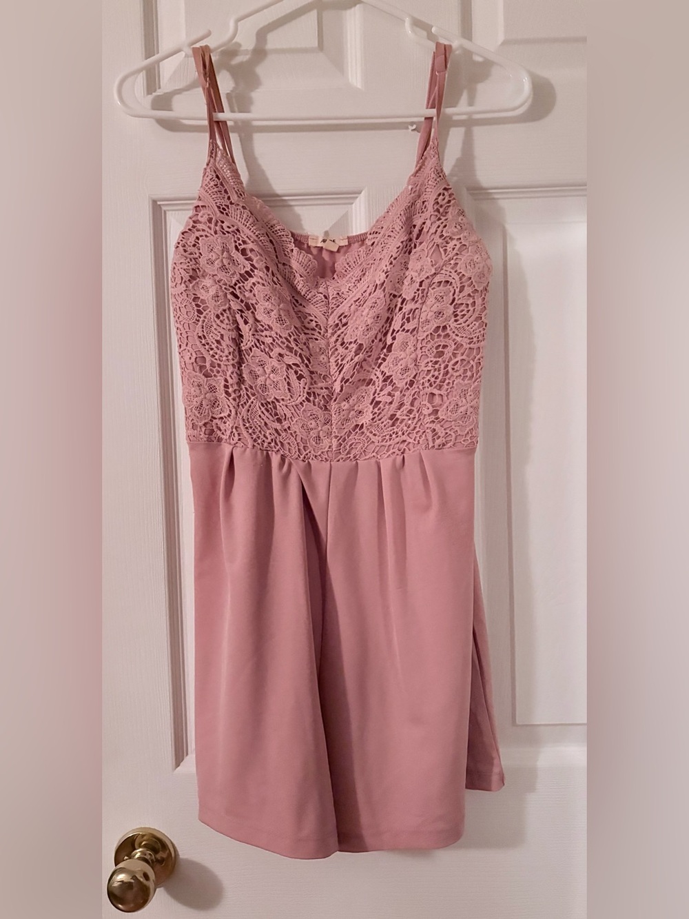 Lace Bodice Spaghetti Strap combishort salmon